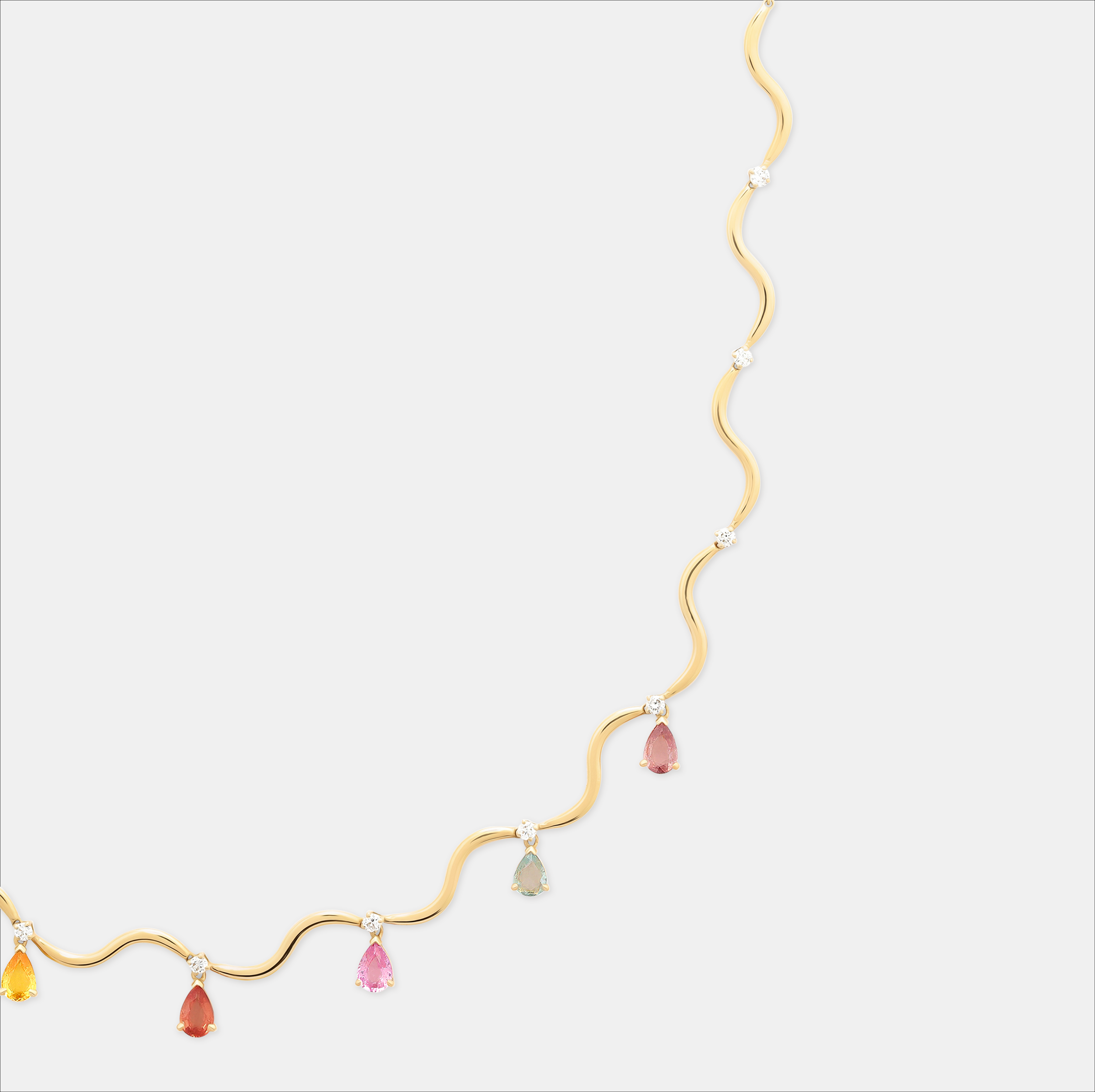 Wave Choker with Dangling Stones