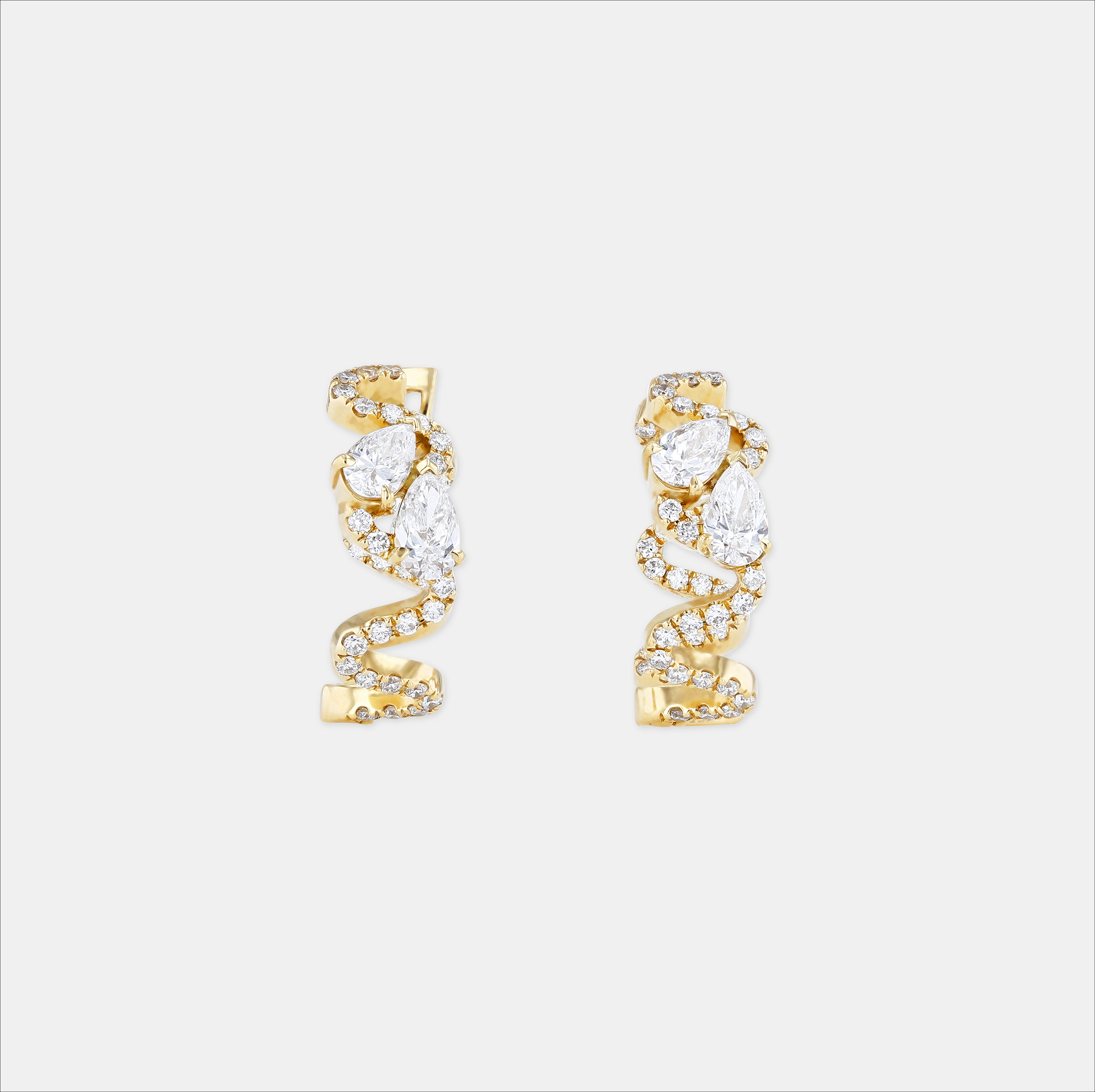 Double Diamond Hoop Earrings