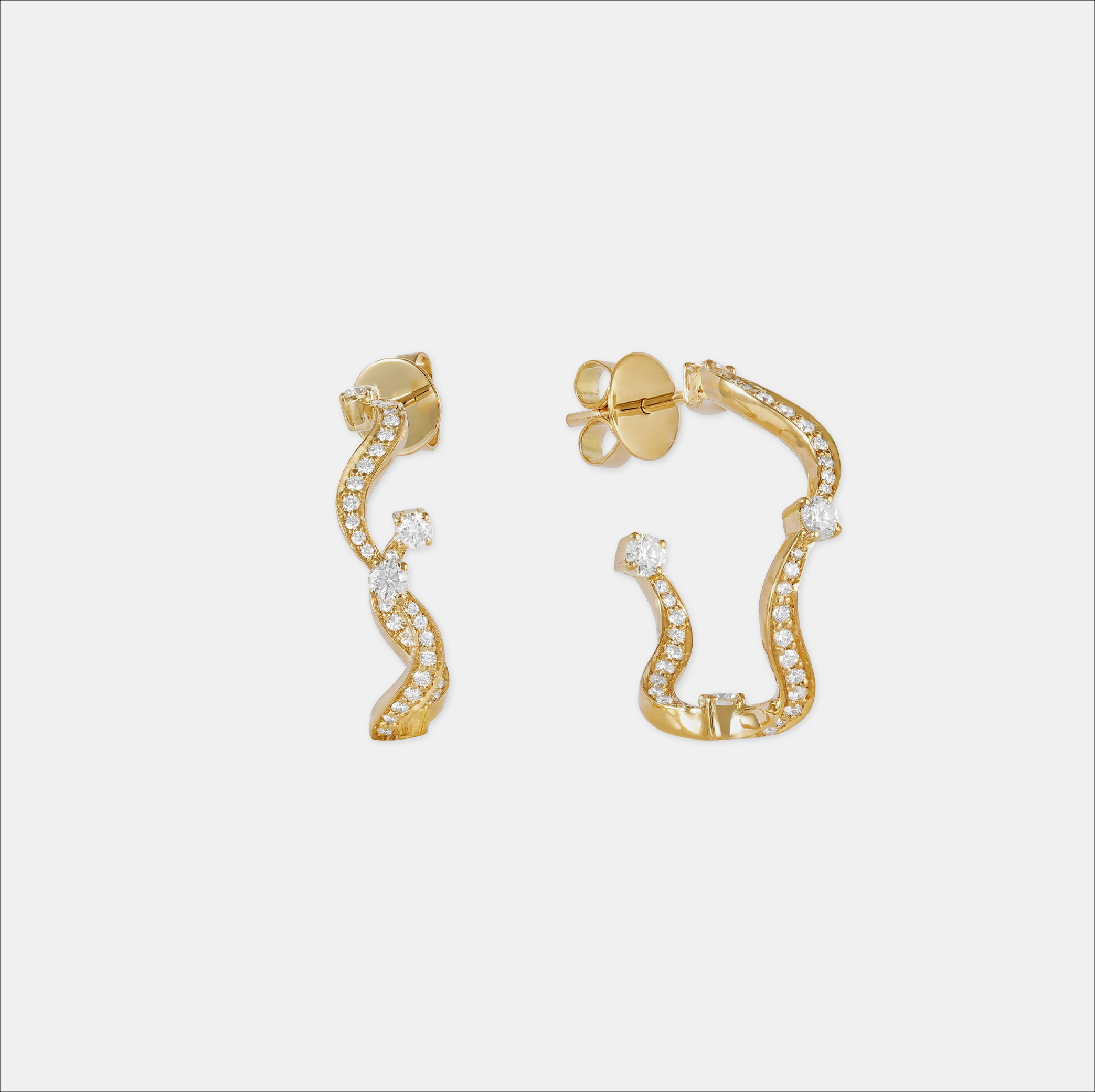 Small Wave Hoop Earrings